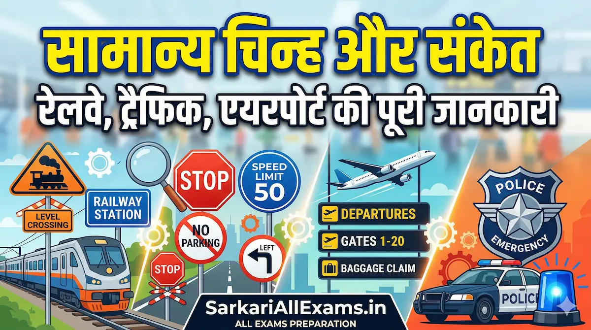 सामान्य चिन्ह और संकेत – रेलवे, ट्रैफिक, एयरपोर्ट और पुलिस स्टेशन साइन्स की जानकारी