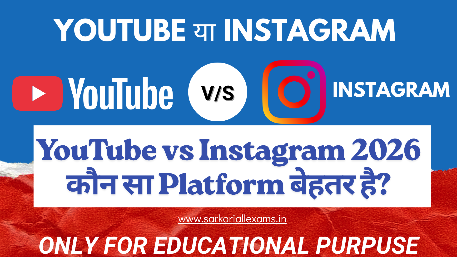 YouTube vs Instagram Complete Comparison 2026