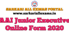 AAI Junior Executive 2020 Competitive Exam Online Form