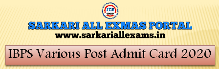 Read more about the article IBPS Various Post Admit Card 2020