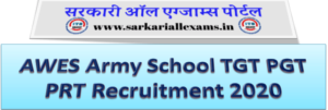 AWES Army School TGT PGT PRT Recruitment 2020 Online Form