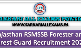 Rajasthan RSMSSB Forester and Forest Guard Recruitment 2020