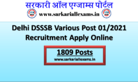 DSSSB Various Post Recruitment Apply Online