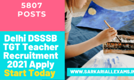 DSSSB TGT Teacher Online Form 2021