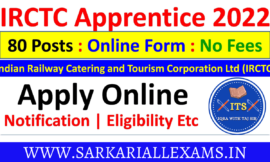 IRCTC Apprentice Online Form 2022