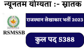 RSMSSB Junior Accountant and Tehsil Revenue Accountant Recruitment 2023