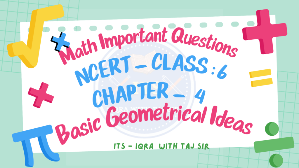 Class 6 Maths - Chapter 4: Basic Geometrical Ideas MCQ | Important Questions