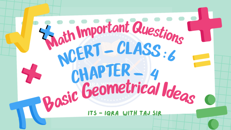 Read more about the article Class 6 Maths – Chapter 4: Basic Geometrical Ideas MCQ | Important Questions