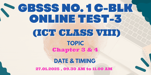 GBSSS NO. 1 - ONLINE TEST- 3 (CLASS 8th) 27.01.2025