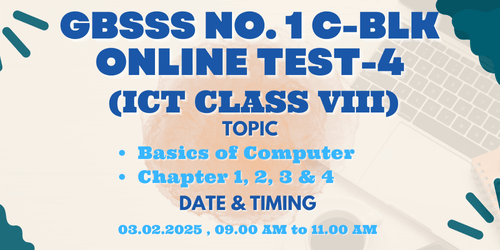 GBSSS NO. 1 - ONLINE TEST- 4 (CLASS 8th) 03.02.2025